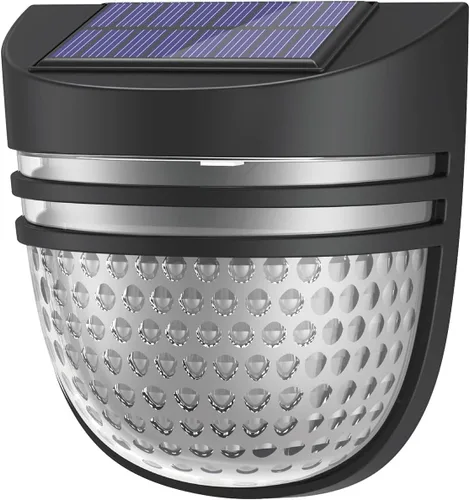 Vista 8 de Luces solares para valla al aire libre, paquete de 6 luces solares para terraza, luces solares de pared con 2 modos, luces solares para valla