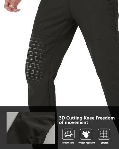 Vista 4 de Mens Snow Ski Waterproof Softshell Snowboard Pants Outdoor Hiking Fleece Lined