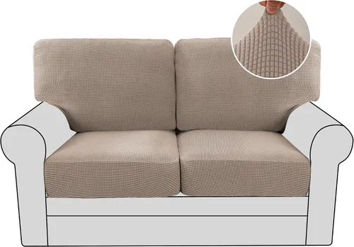 Vista 10 de H.VERSAILTEX Fundas elásticas para sillas de varias piezas, fundas para cojines ajustables para asiento y respaldo