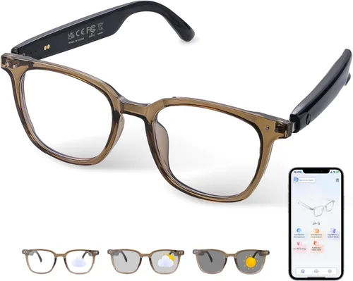 Vista 10 de Lentes inteligentes AI, admiten traducción en tiempo real en 169 idiomas con aplicación, micrófono y altavoces de sonido de oído abierto, traductor