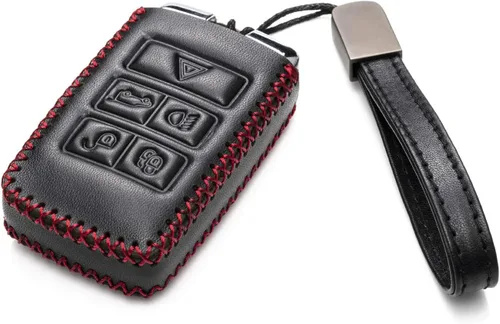 Vista 2 de Vitodeco Funda de piel auténtica para llavero inteligente compatible con Land Rover Discovery, Range Rover, Defender (modelos 2017 - 2026), 5