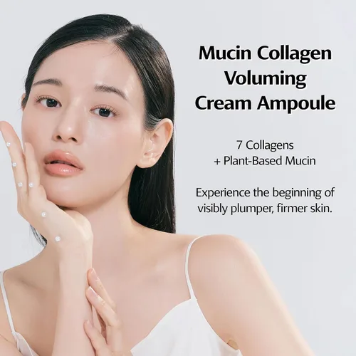 Vista 2 de Ampolla de crema de colágeno Mucin para la cara – Cuidado de la piel hidratante y reafirmante alimentado por colágeno, no graso, belleza coreana