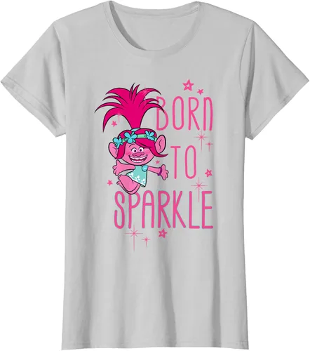 Vista 24 de DreamWorks Trolls Camiseta Born to Sparkle Negro