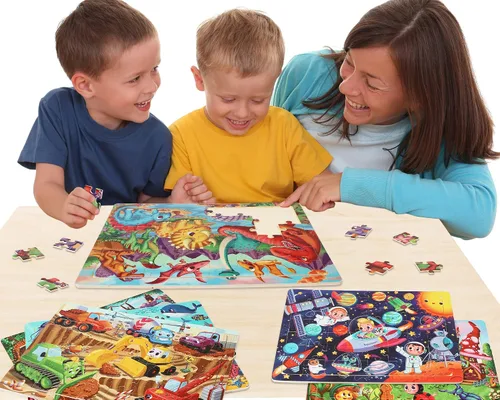 Vista 7 de Rompecabezas de madera para niños de 4 a 6 a 8 años, rompecabezas de 48 piezas para niños de 3, 4, 5, 6, 7, 8 años, rompecabezas de preescolar