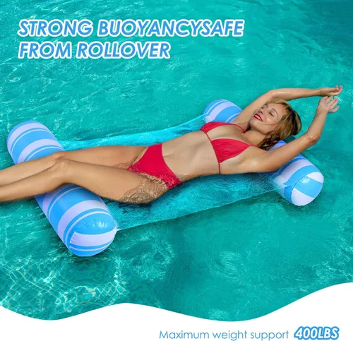 Vista 3 de Pool Float Adults 4-in-1 Water Hammock Float,Saddle, Drifter,Lounger Inflatable Pool Floats for Swimming Pool, Beach, Hammock Pool Float