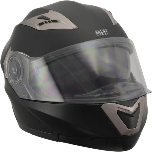 Vista 8 de Milwaukee Performance Helmets MPH9804DOT Matte Black Modular Racing Helmet w/ Drop Down Visor