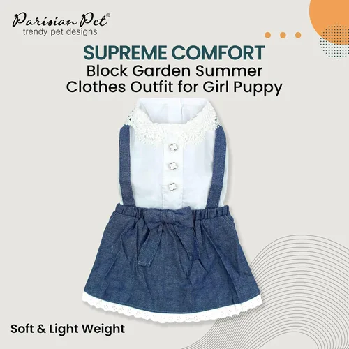 Vista 2 de Parisian Pet Chambray - Vestido para perro - Ligero sin mangas para perro, niña, talla XS Chambray en general