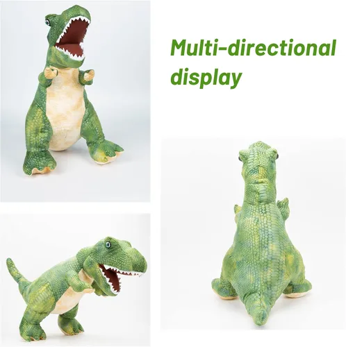 Vista 2 de PUNP Peluche de dinosaurio gigante, juguete de peluche T Rex, 22 pulgadas, tiranosaurio de peluche, regalo para niños, verde