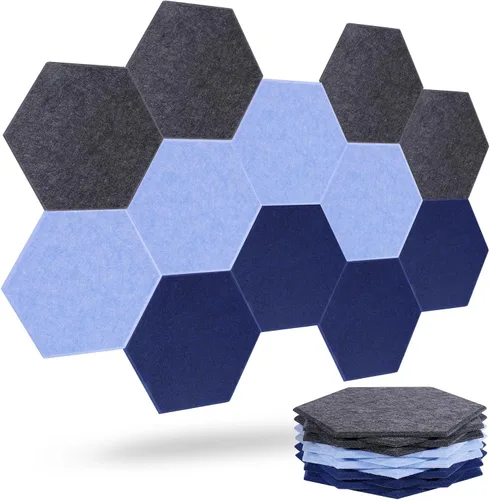 Vista 17 de Paneles acústicos, Magrowill, paquete de 12 paneles de pared insonorizados, paneles acústicos de alta densidad absorbentes de sonido