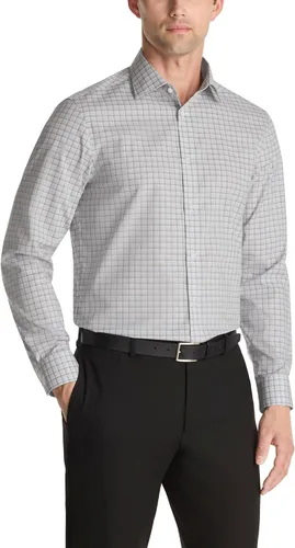 Vista 4 de Calvin Klein Camisa de vestir para hombre, no plancha, elástica, ajustada, a cuadros Acua Multi