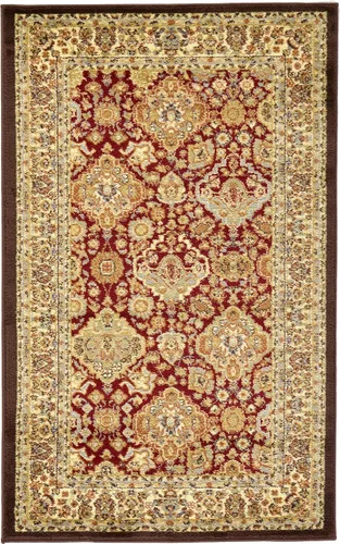 Vista 15 de Unique Loom - Colección Voyage - Alfombra redonda tradicional oriental, marrón, Polipropileno, verde claro/azul claro