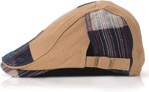Vista 2 de M MOACC Gorra de Newsboy para hombre, boina de algodón, con hebilla ajustable de cabbie Gatsby, gorras planas para conducir