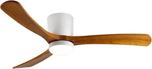 Vista 14 de GESUM Ventilador de techo de 42 pulgadas con control remoto de luces, ventilador de techo de perfil bajo con 3 aspas de madera de nogal, reversible