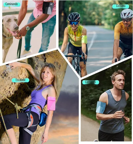 Vista 7 de HiRui Brazalete deportivo universal para teléfono celular, brazalete para correr para entrenamiento de ejercicio, compatible con iPhone Negro