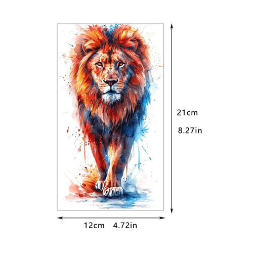 Vista 6 de GLARYYEARS - Tatuajes temporales para hombre, diseños realistas de animales en 3D 24 large waterproof fake tattoos. Painless 15-sec application
