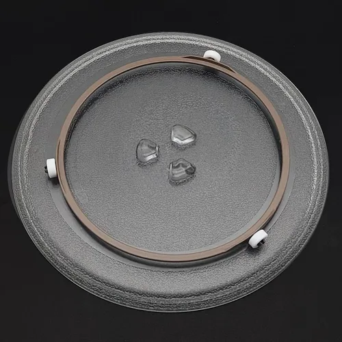 Vista 4 de Anillo giratorio de microondas de 7 pulgadas con rodillos de 0.551 in, soporte de bandeja giratoria de placa de vidrio para horno de microondas de 7
