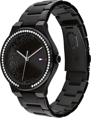 Vista 2 de Tommy Hilfiger Reloj de vestir para mujer Reloj de pulsera 3H brillante para ella Adornos de cristal femeninos Resistente al agua hasta 3 ATM98.4