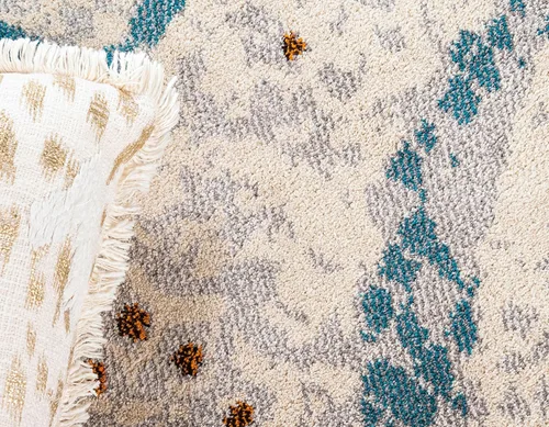 Vista 6 de Unique Loom Estrella Collection - Alfombra redonda abstracta moderna color crema (8' 0 x 8' 0)