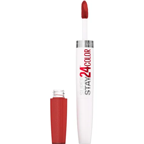 Vista 33 de Maybelline Super Stay 24, lápiz labial líquido de maquillaje de 2 pasos, color altamente pigmentado de larga duración con bálsamo hidratante, Merlot