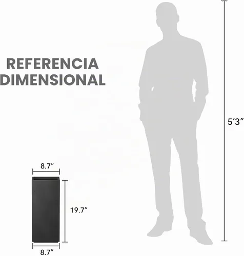 Vista 8 de Kante Maceta rectangular de hormigón de 20.3 pulgadas de alto, moderna maceta de diámetro cuadrado con orificio de drenaje y tapón de goma