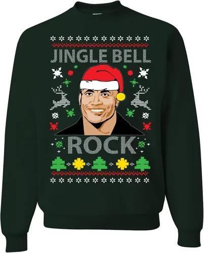 Vista 5 de wild custom apparel Suéter feo de Navidad a la moda más reciente de la colección 3 sudadera de cuello redondo Negro
