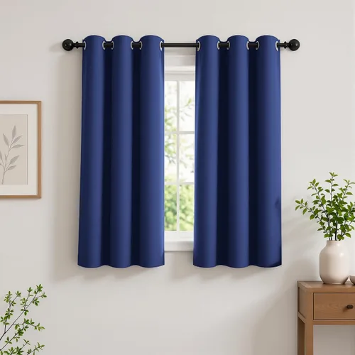 Vista 125 de Cortinas de oscurecimiento de habitación de 45 pulgadas de largo para dormitorio y sala de estar, cortinas térmicas aislantes con ojales