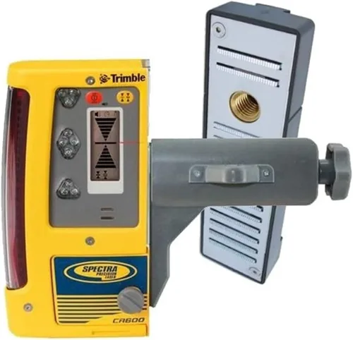 Vista 2 de Spectra Precision Receptor de nivel láser combinado CR600 con abrazadera de barra, montaje magnético, baterías, impermeable, ligero, indicadores LED