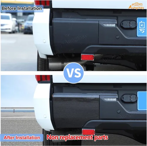 Vista 2 de Protector de parachoques trasero para auto compatible con Toyota Tundra 2022-2025, para guardabarros trasero lateral de camioneta, protector