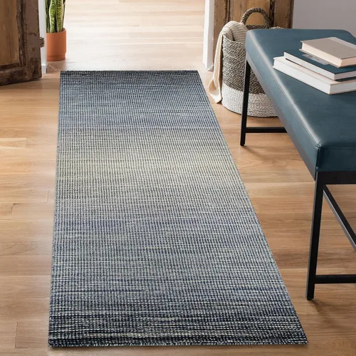 Vista 5 de Liora Manne Aruba - Alfombra de lana tejida a mano para interiores, diseño de transición degradado casual (mezclilla degradada)
