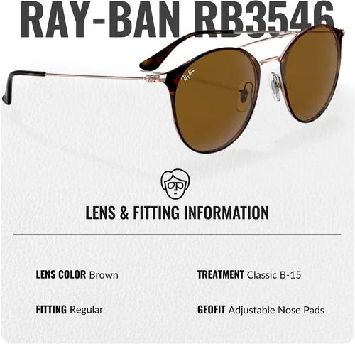 Vista 5 de Ray-Ban RB3546 Phantos Shaped Sunglasses for Men & Women with Official RAYBAN Eyewear Kit