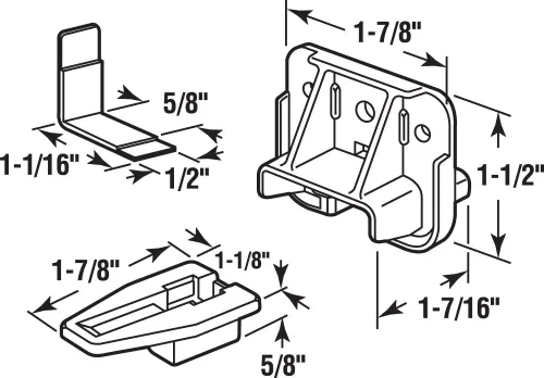 Vista 2 de Prime-Line Products R 7321 guías y deslizantes para cajones, todo de plástico, reemplaza al equipamiento Rite-Trak de cajones (paquete de 2 unidades)