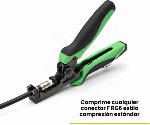 Vista 4 de TrueCABLE Herramienta de compresión de conector F, ajustable para RG6, RG 6 Quad Shield, y conectores F RG59, crimpadora de cable coaxial