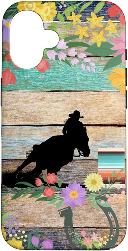Vista 32 de Cute Serape Spring Flower Rodeo Western Horse Barrel Racing Case for iPhone 17