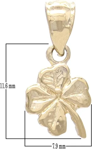 Vista 3 de Colgante de oro de 14 quilates con diseño de trébol de San Patricio