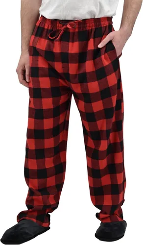 Vista 14 de Andrew Scott - Pantalones de pijama de franela 100 % algodón supersuaves para hombre, diseño a cuadros, paquete de 2