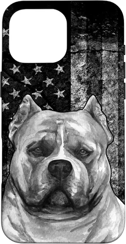 Vista 19 de Patriotic American Bully Dog on Grunge American Flag Dog Case for iPhone 17