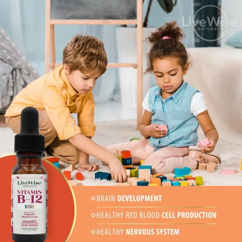 Vista 8 de Gotas líquidas de vitamina B12 para niños, niños pequeños y niños, dosis