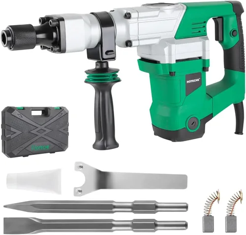 Vista 8 de Hoteche Martillo giratorio 3 en 1 de 1-1/8 pulgadas SDS Plus Martillo eléctrico de 7 amperios/850 W de velocidad variable con cable para hormigón