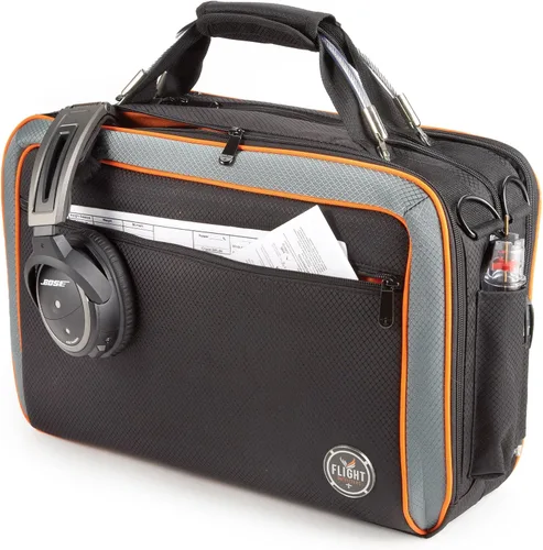 Vista 2 de Flight Outfitters Lift XL Flight Bag Bolsa de piloto acolchada duradera para 2 auriculares, con múltiples bolsillos y correa para el hombro