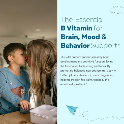 Vista 3 de Organic Kids L-metilfolato + metil B12 Cofactor - MTHFR forma sublingual - 5-MTHF, forma superior de folato - dosificación ajustable para todas