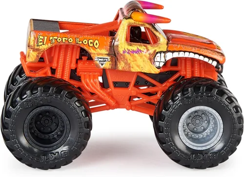 Vista 3 de Monster Jam, Camiones monstruo oficiales de Grave Digger Vs. El Toro Loco fundidos a presión, escala 1:64, juguetes para niños de 3 años en adelante
