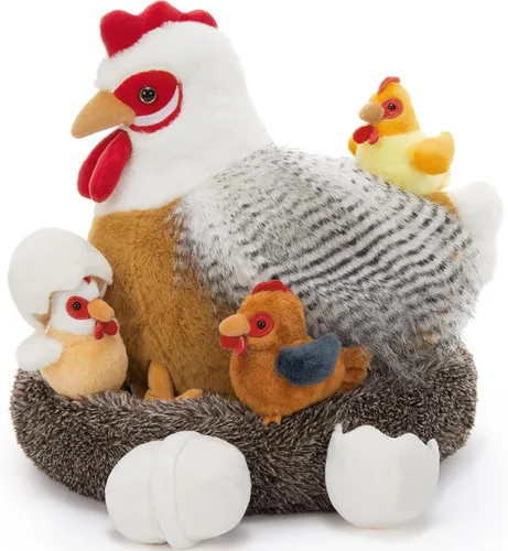 Vista 17 de BENINY - Juego de 4 piezas de peluche de águila calva, 18 pulgadas, mamá águila con 3 bebés
