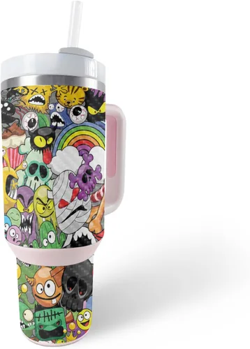 Vista 7 de MightySkins Skin - Vaso de vinilo compatible con Stanley The Quencher H2.0 FlowState de 40 onzas – Puppy Fall Funda protectora de vinilo duradera