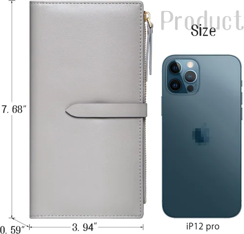 Vista 18 de Billeteras delgadas para mujer, tarjetero RFID plegable con bolsillo con cremallera, Mandala azul, Delgado