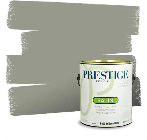 Vista 30 de Prestige Paints - Pintura exterior e imprimación en uno, 1 galón, plano, compatibilidad comparable con el color menta «Whipped Mint» de Behr