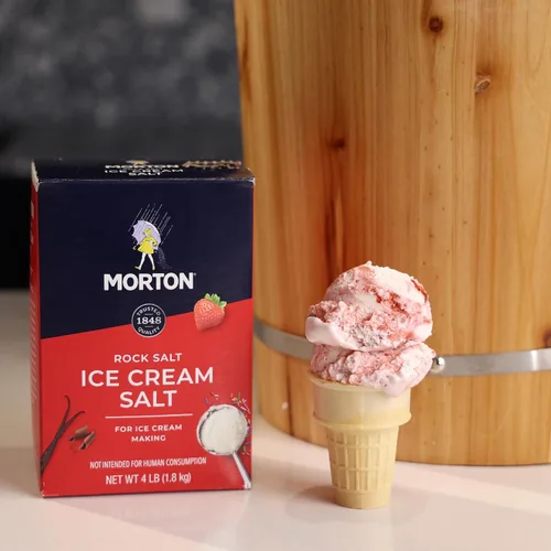 Vista 5 de Morton Sal de helado, sal de roca, (4 libras), paquete de 4, ideal para hacer helado
