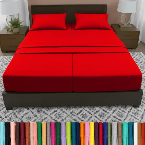 Vista 87 de Elegant Comfort - Juego de sábanas de lujo de 4 piezas - Ropa de cama de lujo de 1500 hilos, calidad de hotel prémium, microfibra, resistente a