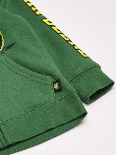 Vista 4 de John Deere Tractor - Sudadera con capucha y cremallera frontal para niño pequeño