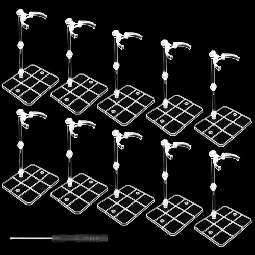 Vista 8 de 5 soportes para figuras de acción, soporte transparente para figuras de acción de montaje con base de muñeca, soporte de soporte compatible