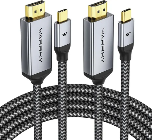 Vista 14 de Warrky Cable USB C a HDMI 4K 60Hz de 3.3 pies [enchufes chapados en oro antiinterferencias] Cable de aluminio tipo C a HDMI 2.0, Thunderbolt 3/4/5